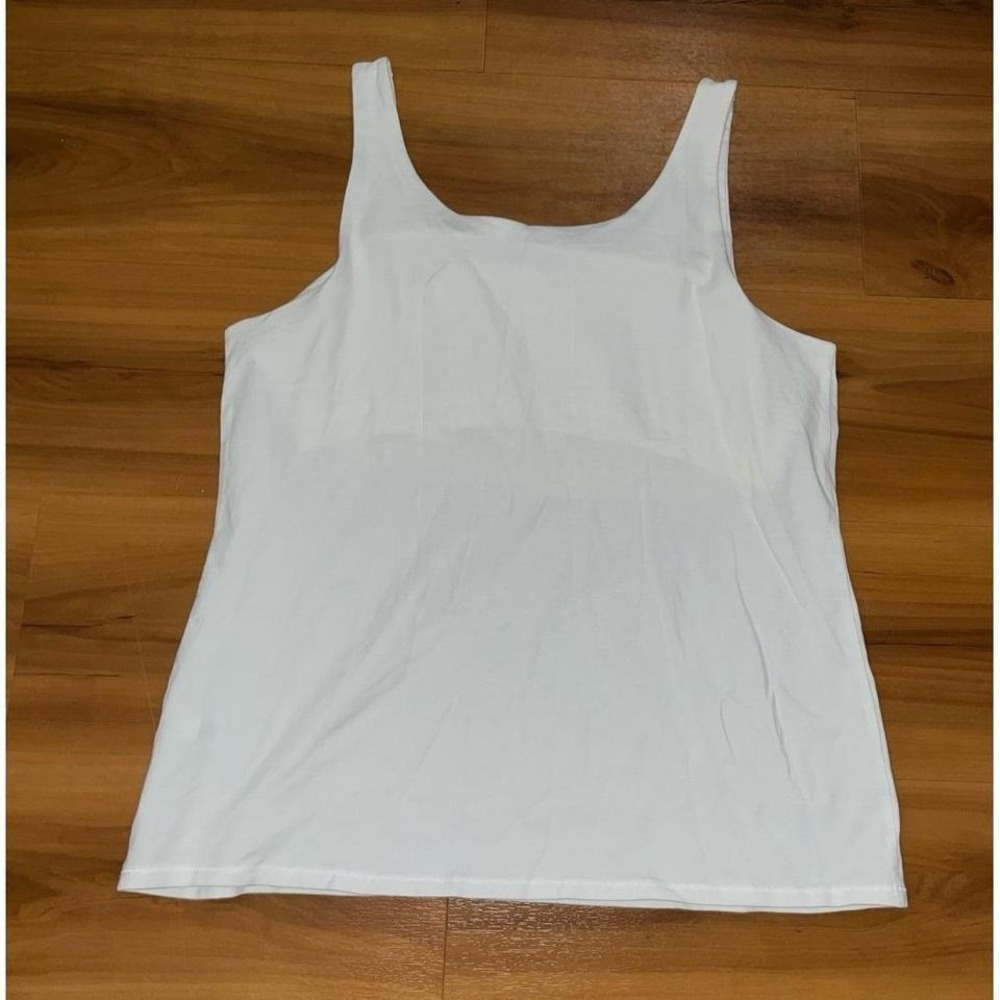Womens J.Jill Perfect White Shelf Bra Tank Top Shirt - Picture 3 of 5